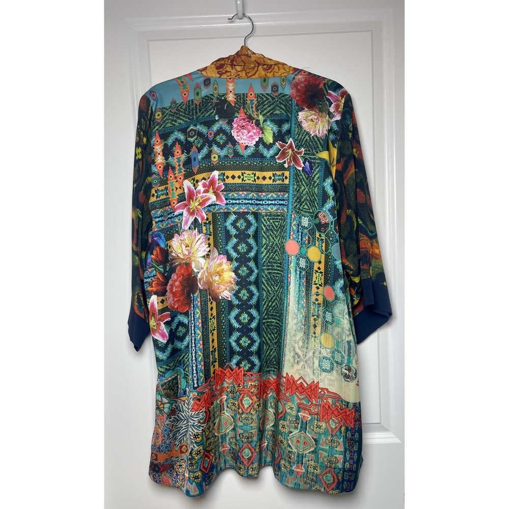 John Mark Large Patchwork Kimono Jacket Floral Em… - image 5